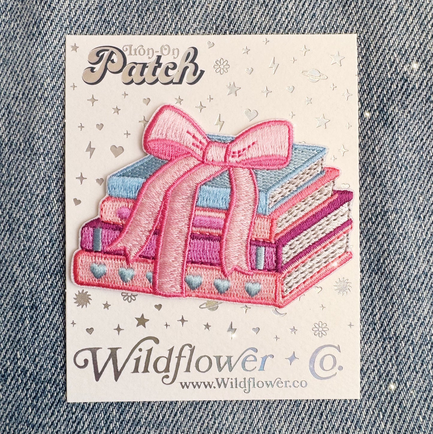 Tied with a Bow Book Stack Patch