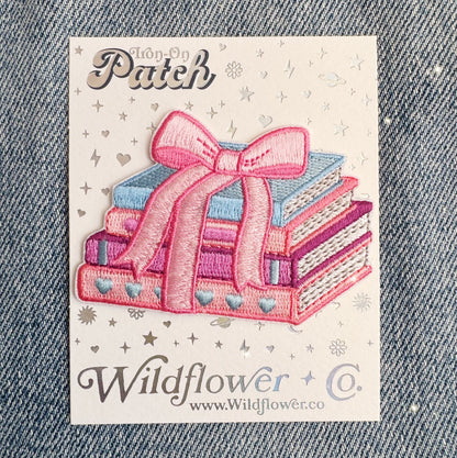 Tied with a Bow Book Stack Patch