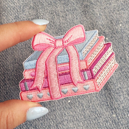 Tied with a Bow Book Stack Patch