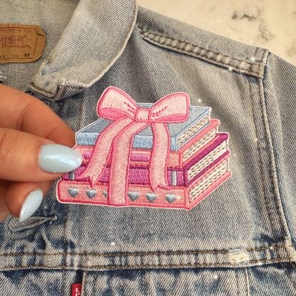 Tied with a Bow Book Stack Patch