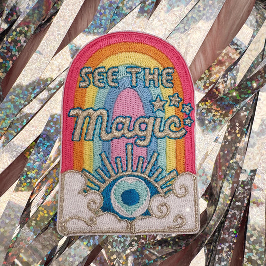 See the Magic Rainbow Embroidered Iron-On Patch