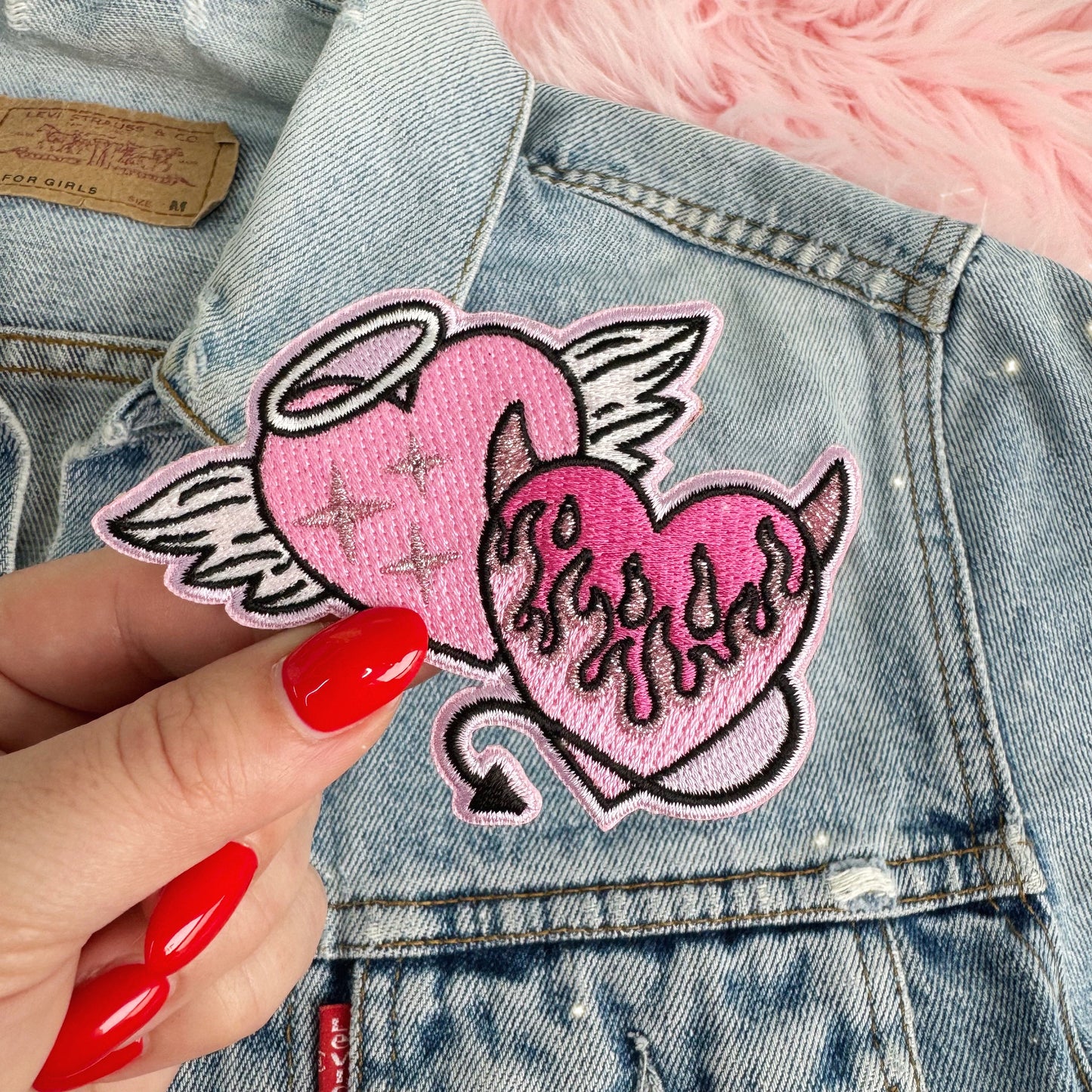 angel devil heart patch - wildflower + co.