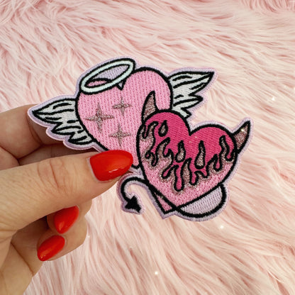 angel devil heart patch - wildflower + co. fur