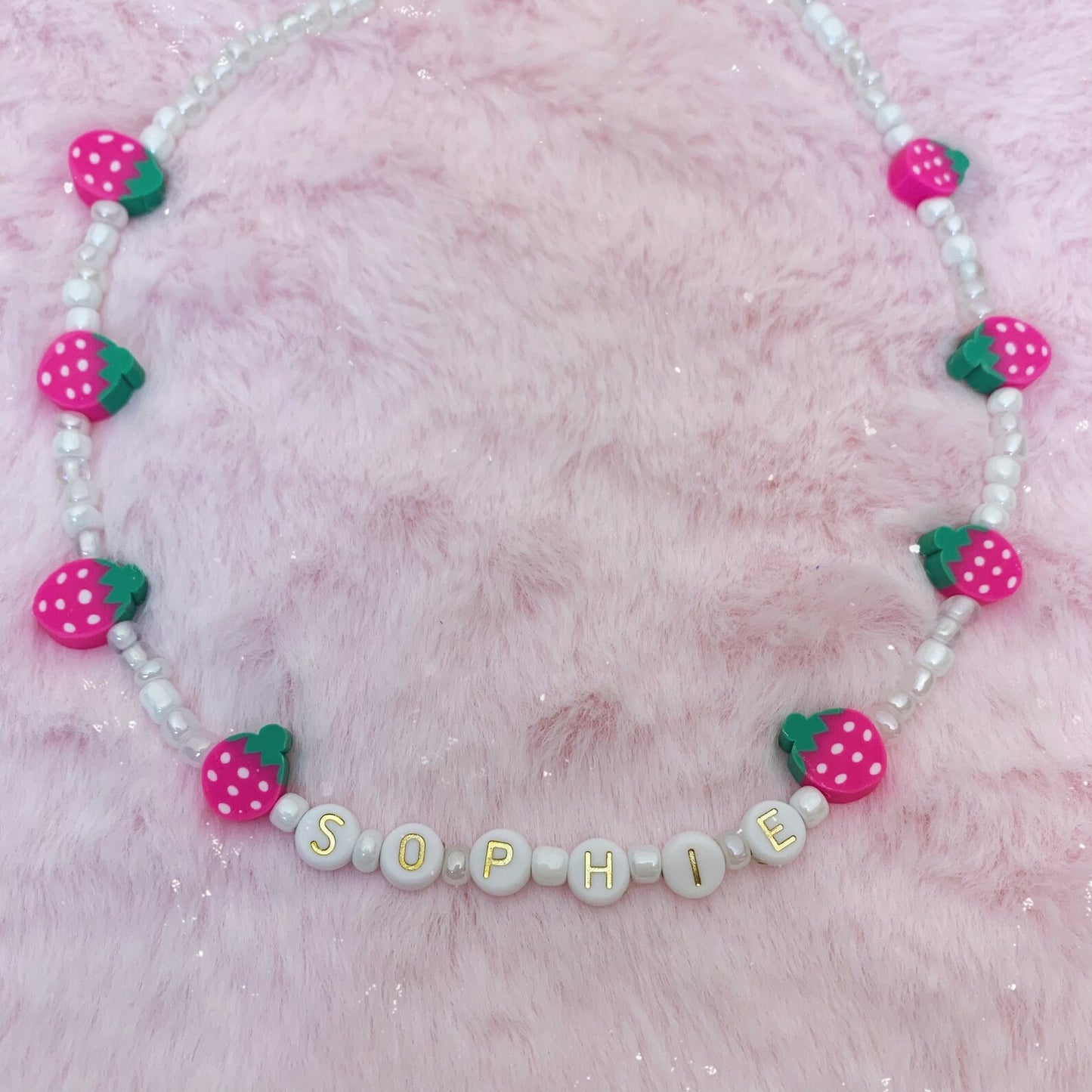 Custom Name Choker Necklace with Colorful Beads