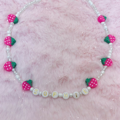Custom Name Choker Necklace with Colorful Beads