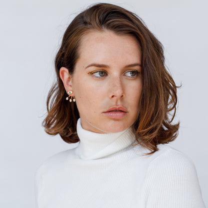 Evil Eye Earrings w/ Teardrop Ear Jackets