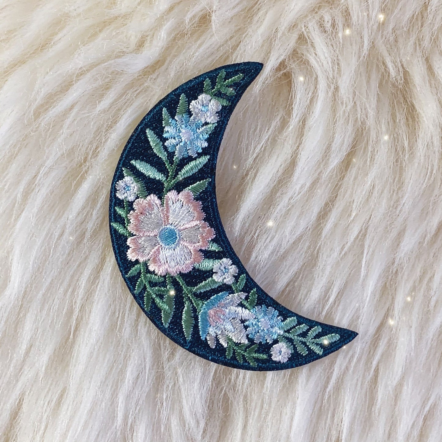 Botanical Crescent Moon Iron On Patch