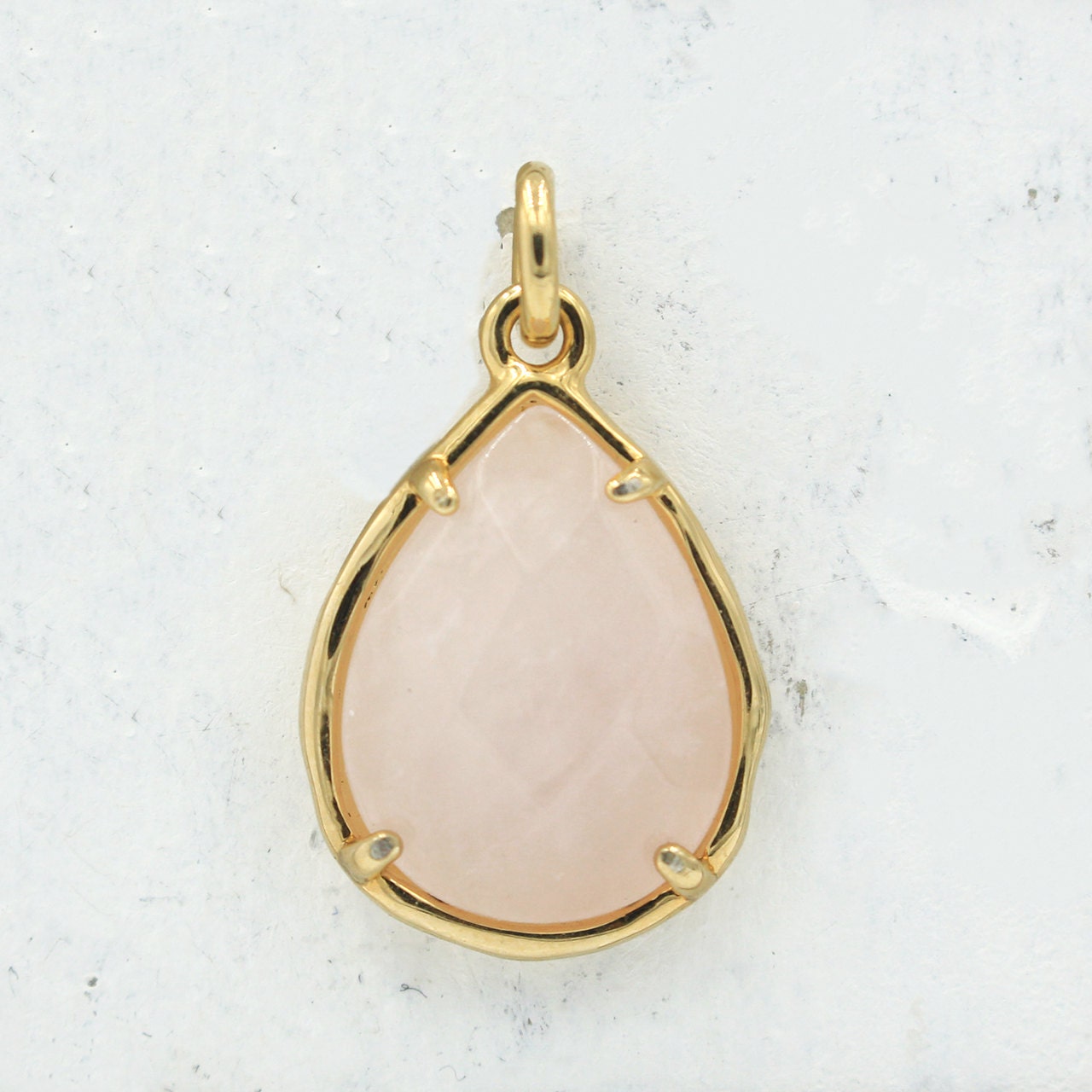 Rose Quartz Teardrop Pendant