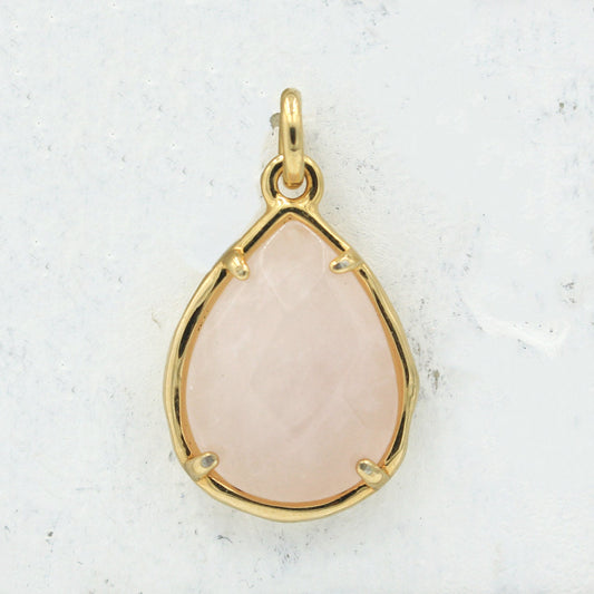 Rose Quartz Teardrop Pendant
