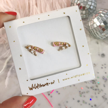 Rose Champagne Earrings