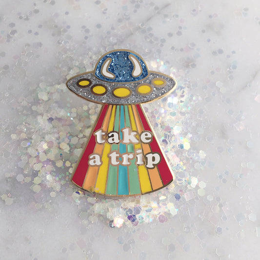 Take a Trip UFO Enamel Pin