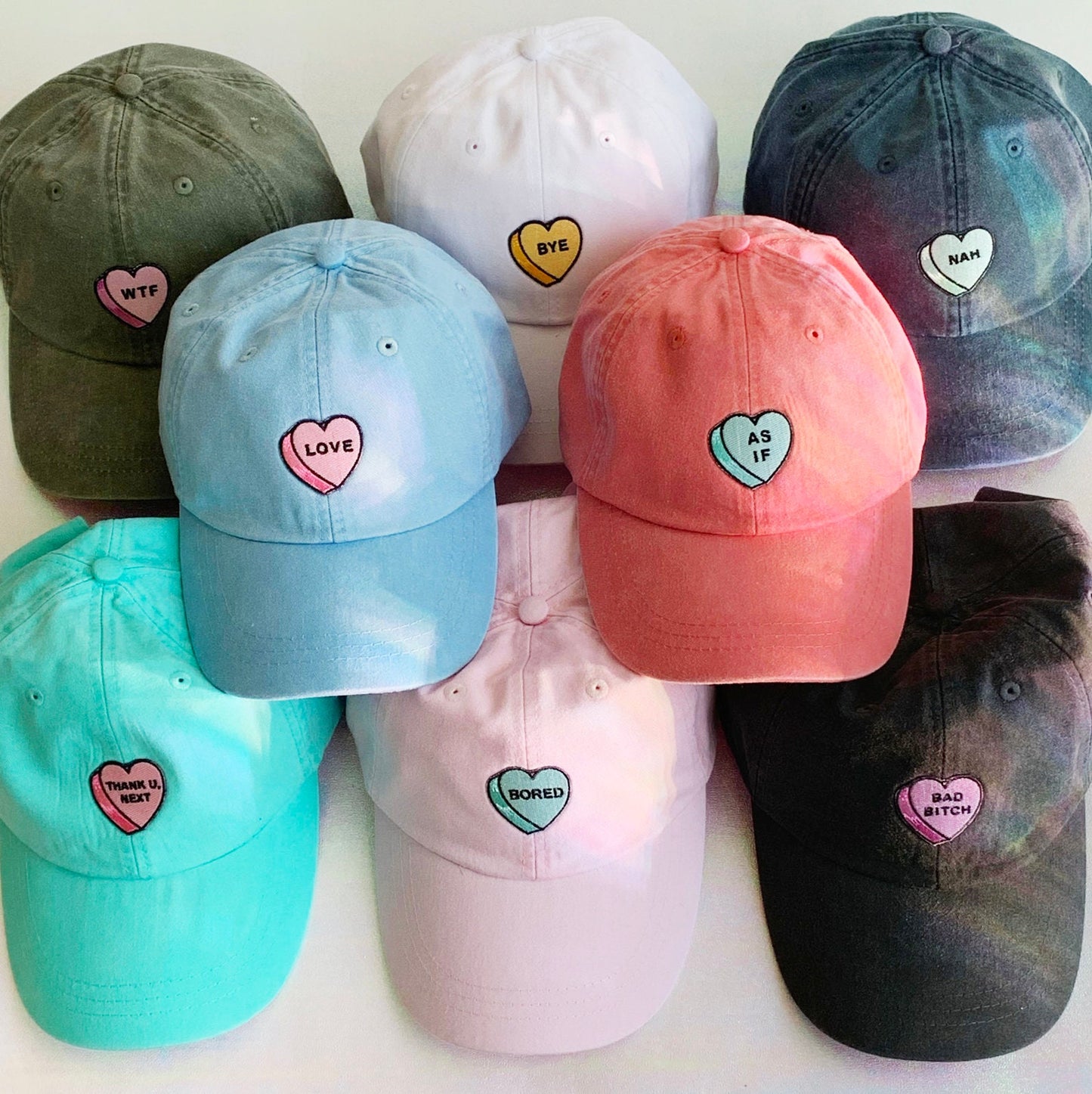 Conversation Hearts Baseball Hat