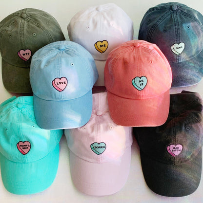 Conversation Hearts Baseball Hat