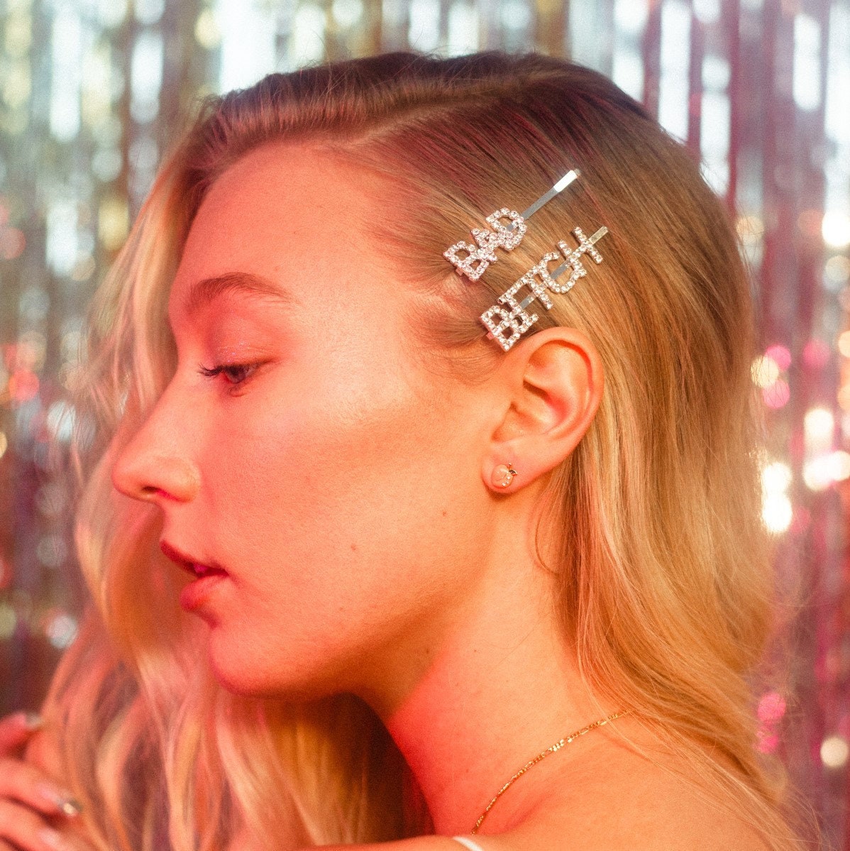 BAD BITCH Crystal Bobby Pin