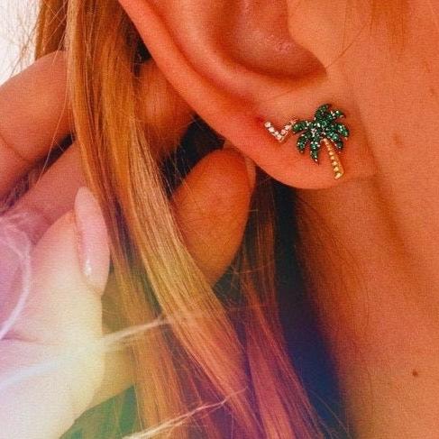 Palm Tree Stud Earrings