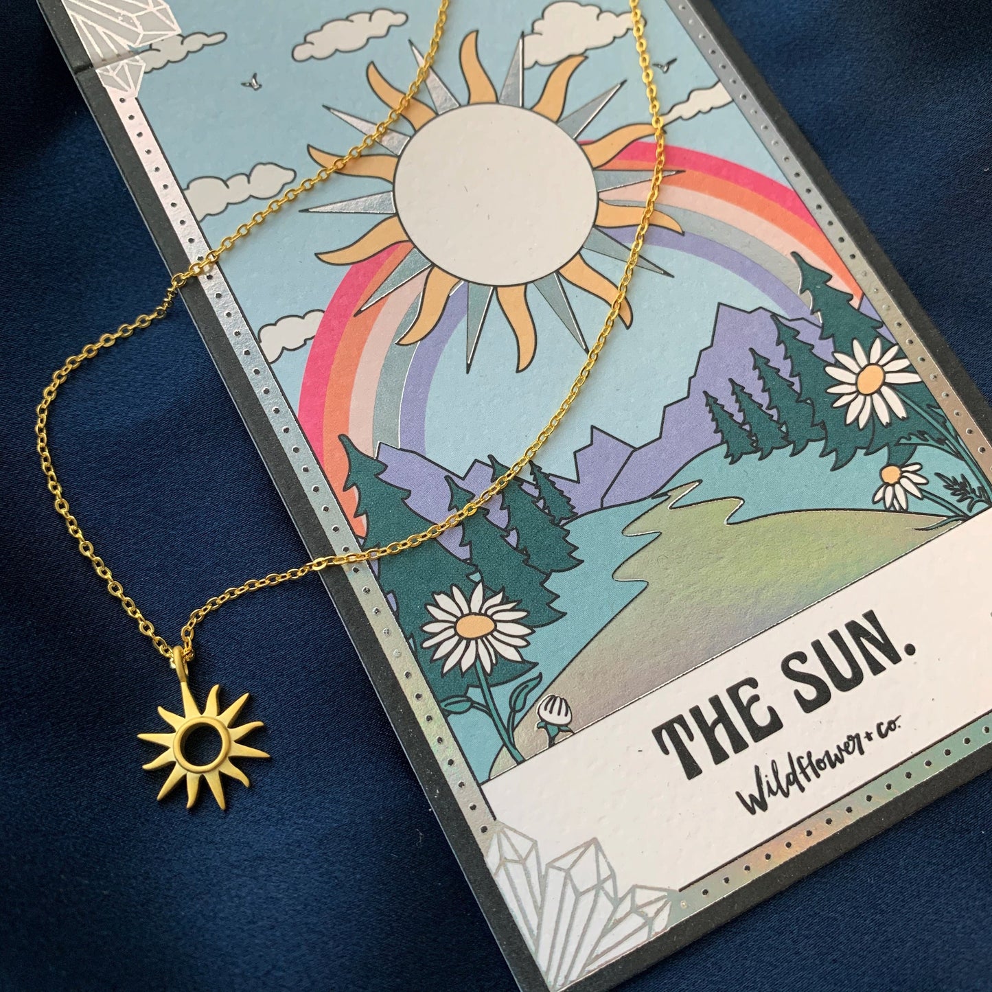 Sun Tarot Card Necklace