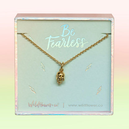 Tiny Gold Skull Necklace