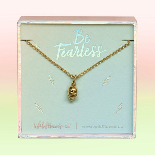 Tiny Gold Skull Necklace