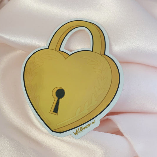 Heart Padlock Sticker