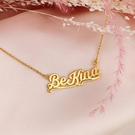 Be Kind Nameplate Necklace