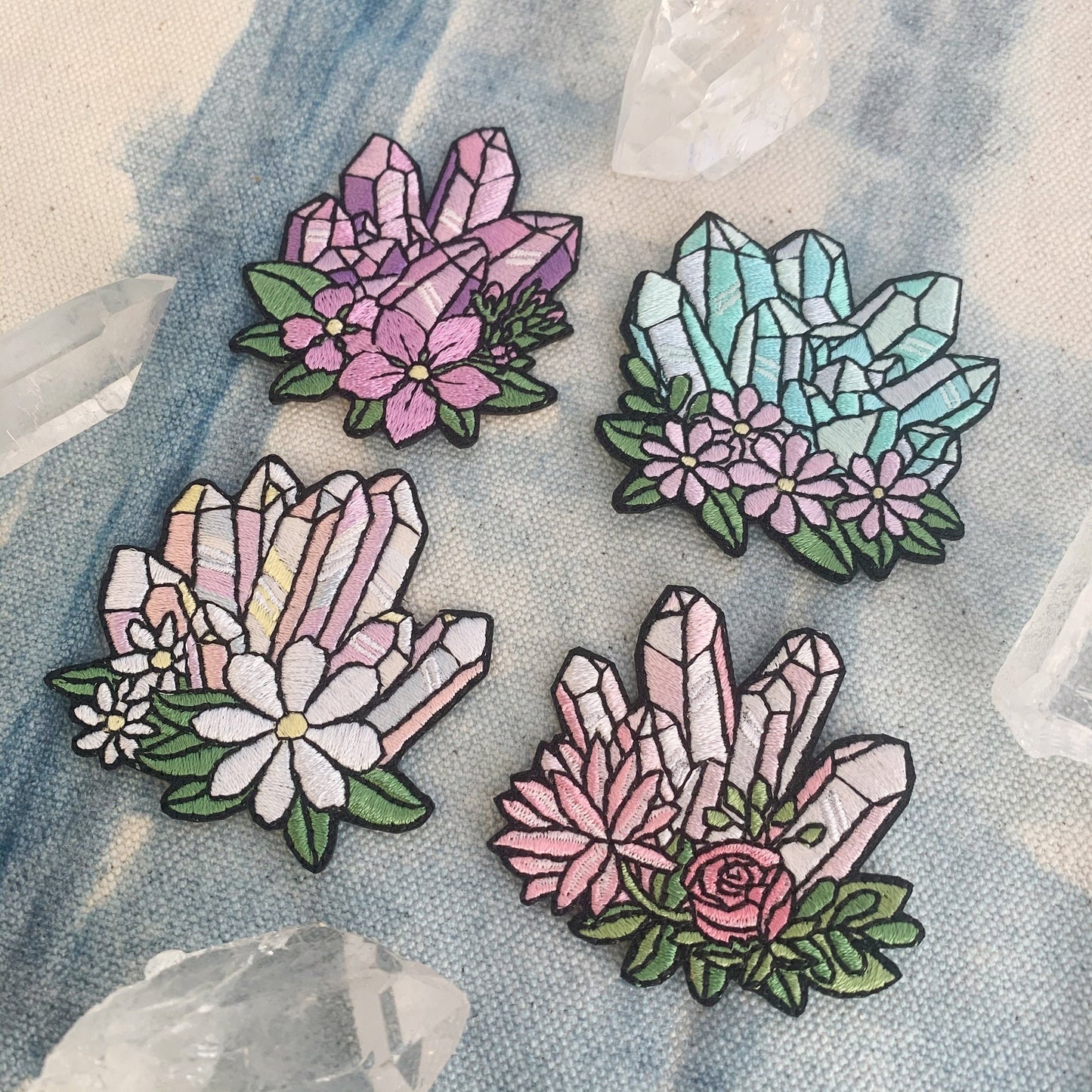 Crystal Patch with Flowers