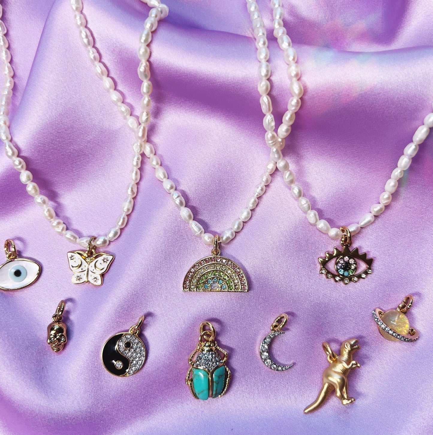 Custom Pearl Necklace with Charm