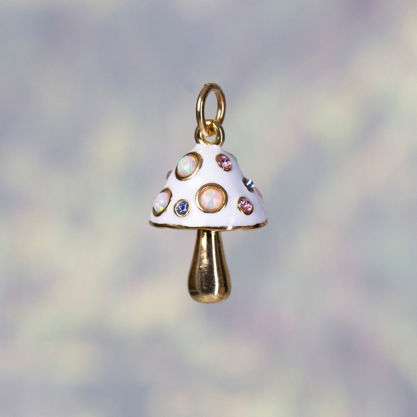 Opal Mushroom Charm