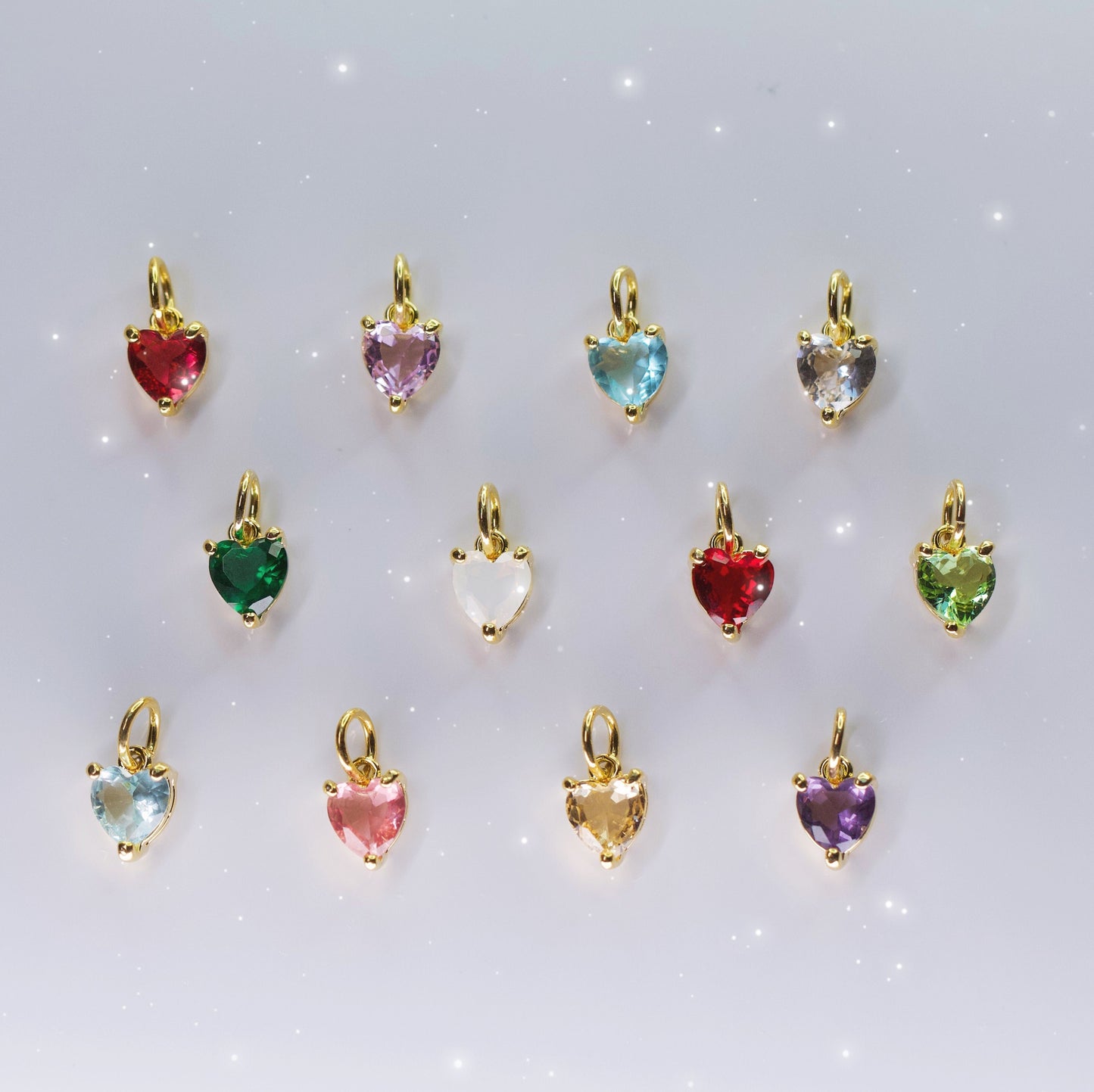 Heart Birthstone Charm, All Months