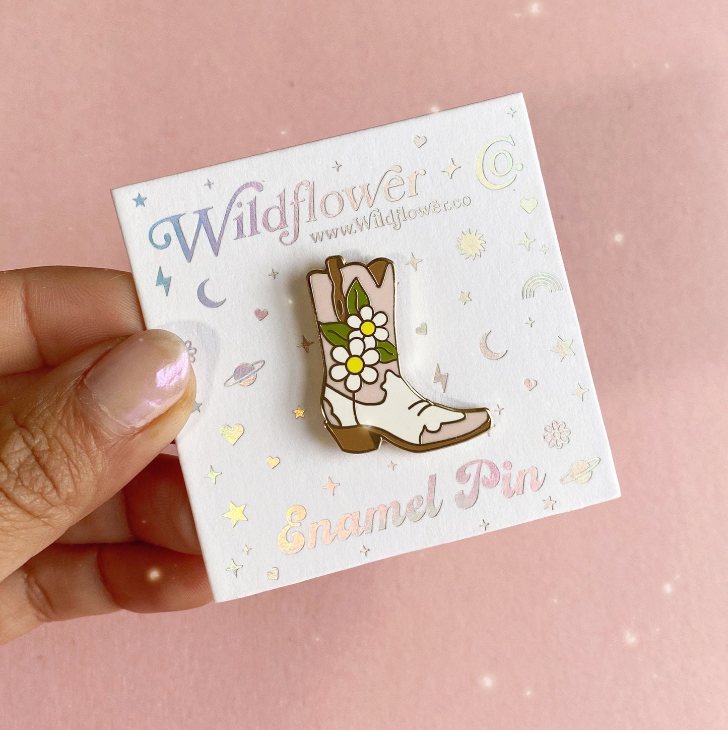 Daisy Cowgirl Boot Enamel Pin
