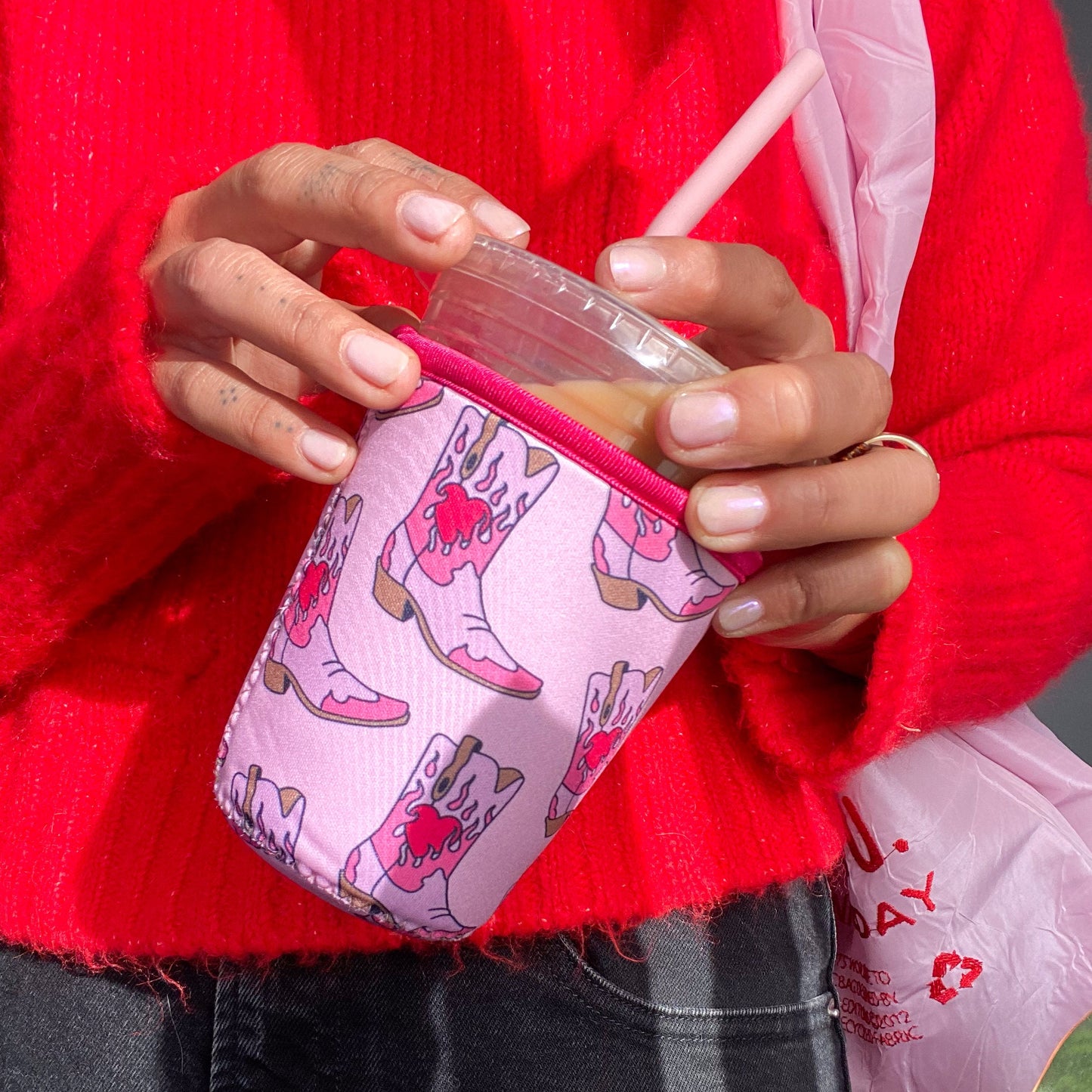 Cowgirl Boot Iced Coffee Cozy