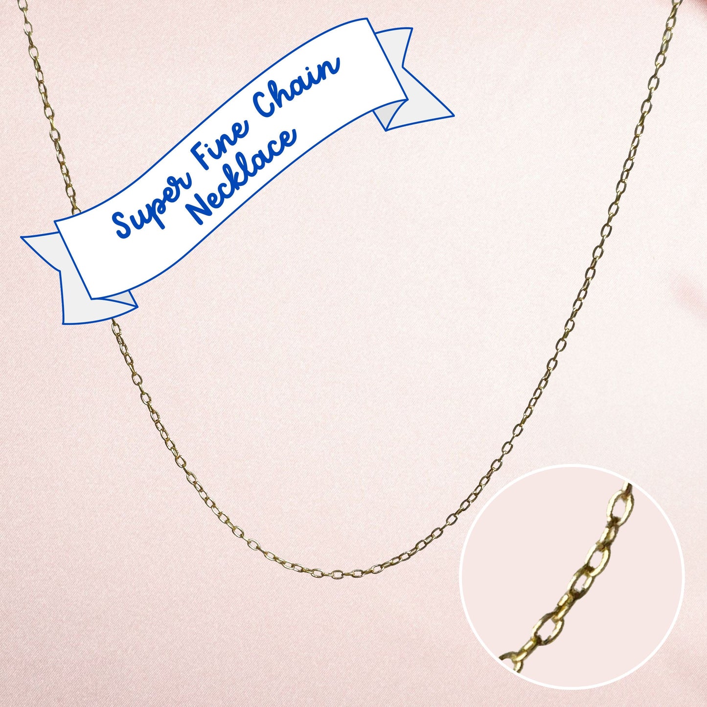 Superfine 15" Chain Necklace, Gold