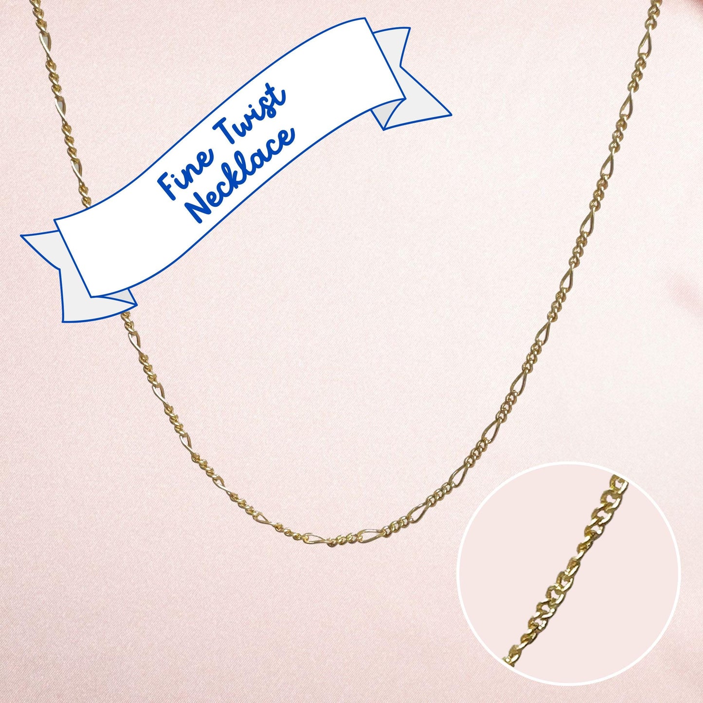 Fine Twist Necklace, Gold