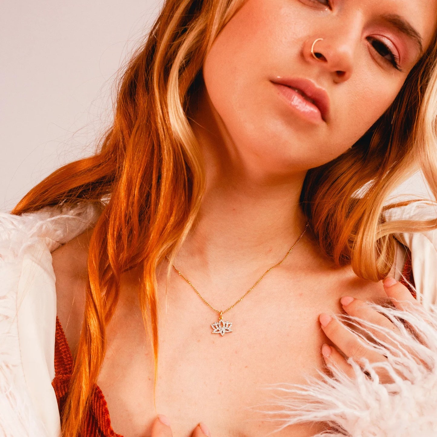 Dainty Gold Lotus Necklace