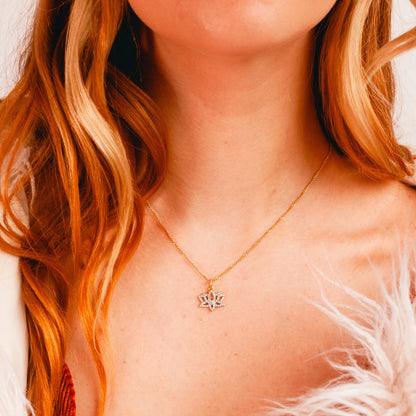 Dainty Gold Lotus Necklace