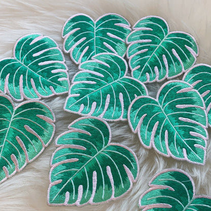 monstera leaf iron on patch