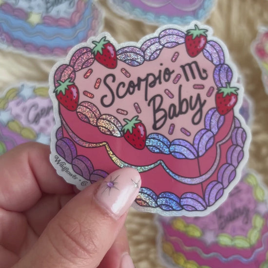 Zodiac Cake Sticker - Aries Aquarius Cancer Capricorn Gemini Leo Libra Pisces Scorpio Sagittarius Taurus Virgo - Astrology Holographic Stickers - Wildflower + Co (1) video
