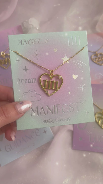 Angel Number Charm Necklace 1111 222 333 444 777