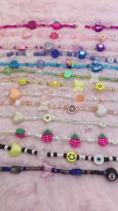 Custom Name Choker Necklace with Colorful Beads