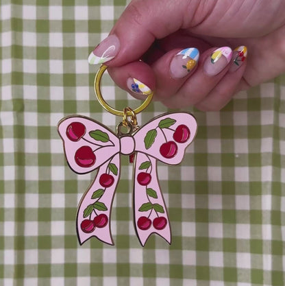Cherry Bow Keychain - Bag Charm