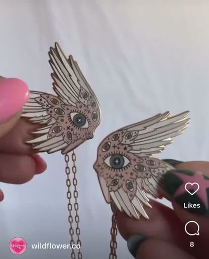 Angel Wing Enamel Collar Pins