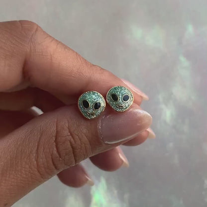 alien earring video - JW00425-MNT-OS-R_-_Alien_Stud_Earrings_Mint_Glitter_-_Wildflower_Co_vousuw