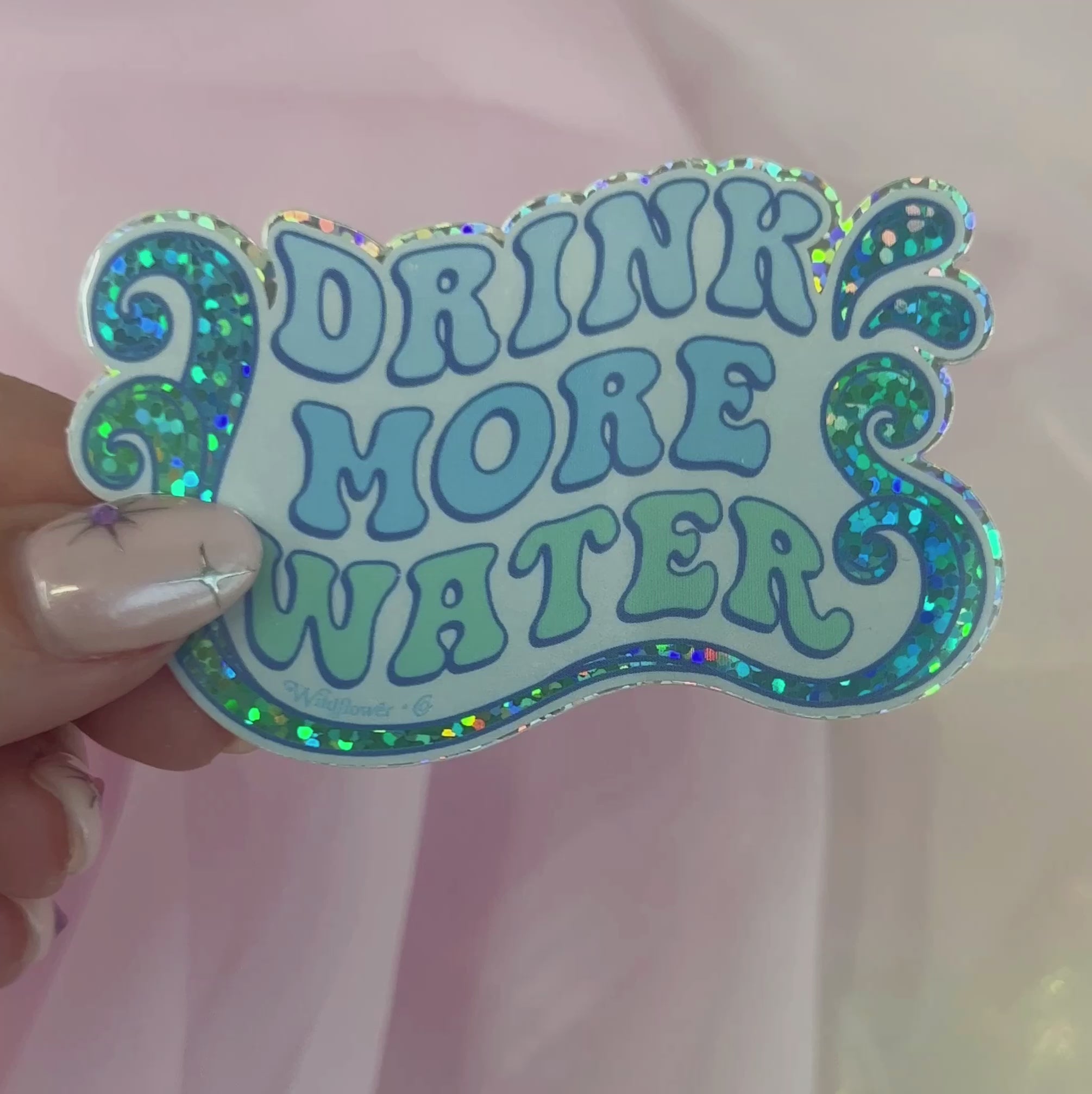 PC00166-MLT-OS Drink More Water Sticker - Wildflower + Co video