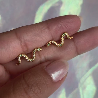 JW01015-GLD-OS - Snake Crawler Earrings - Wildflower + Co (1) video