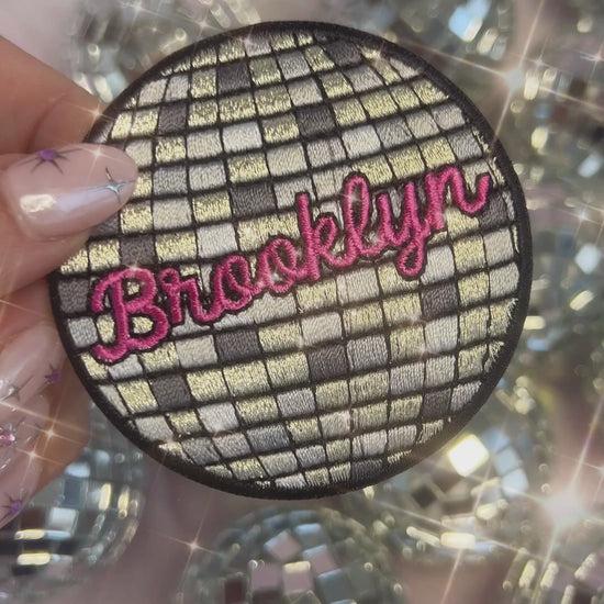 TR00644-MLT-OS - Disco Ball New York City Patch - Embroidered Iron on Patches - Brooklyn Souvenir Gift - Wildflower + Co (3) video