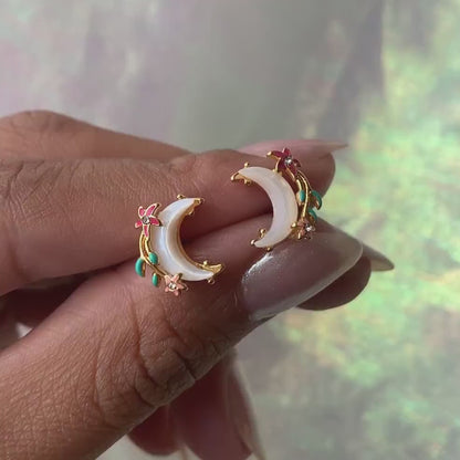 Moon Flower Earrings