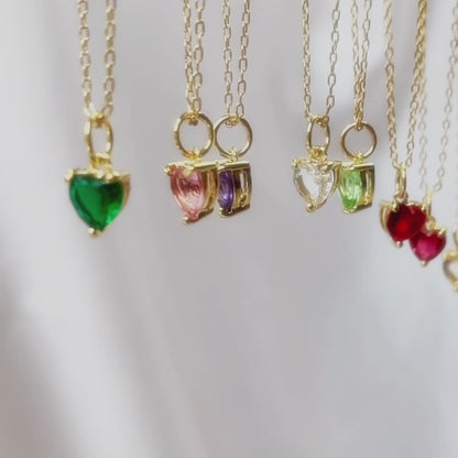 Heart Birthstone Charm, All Months