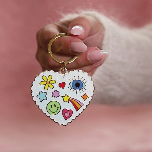 Scallop Heart Keychain