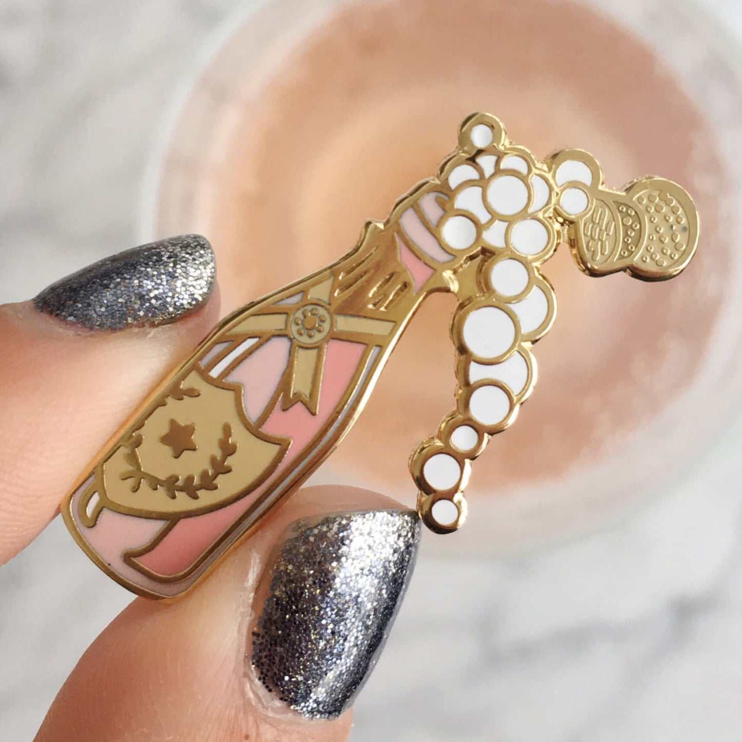 Rose Champagne Enamel Pin